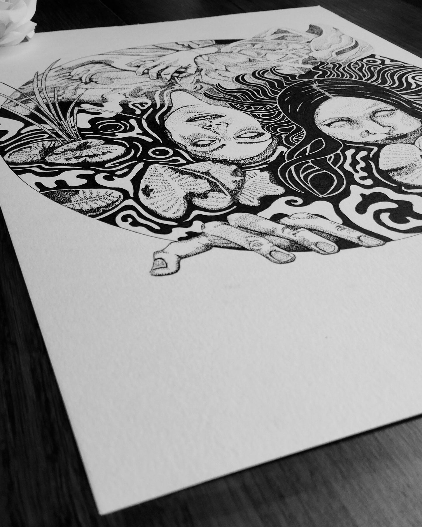 'Ladies of the Lake' Original Pen and Ink Artwork