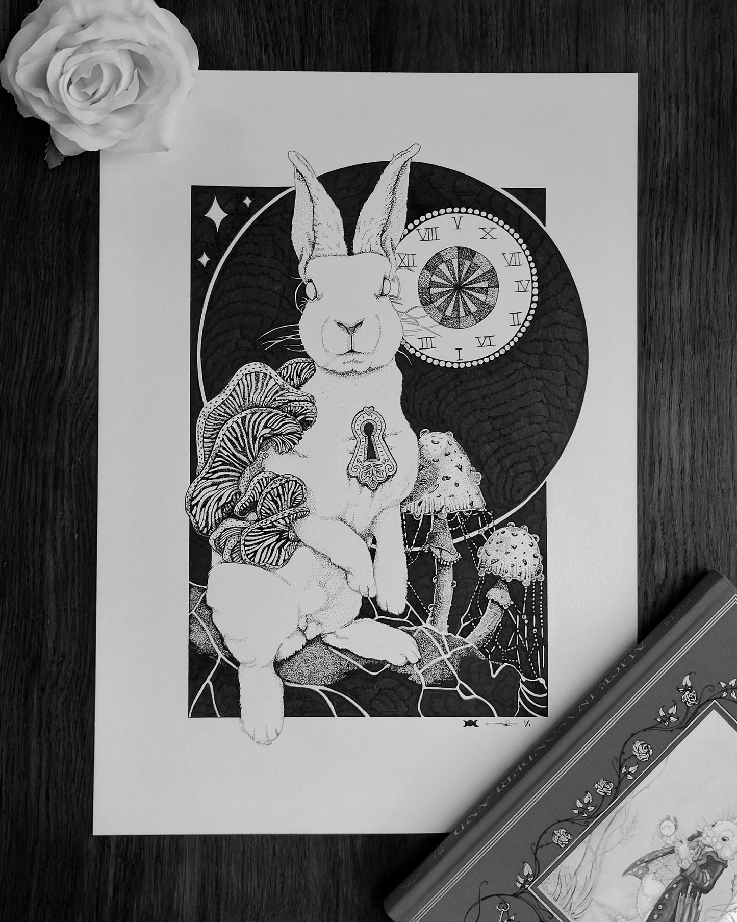 'Down the rabbit hole' Original Pen and Ink Artwork