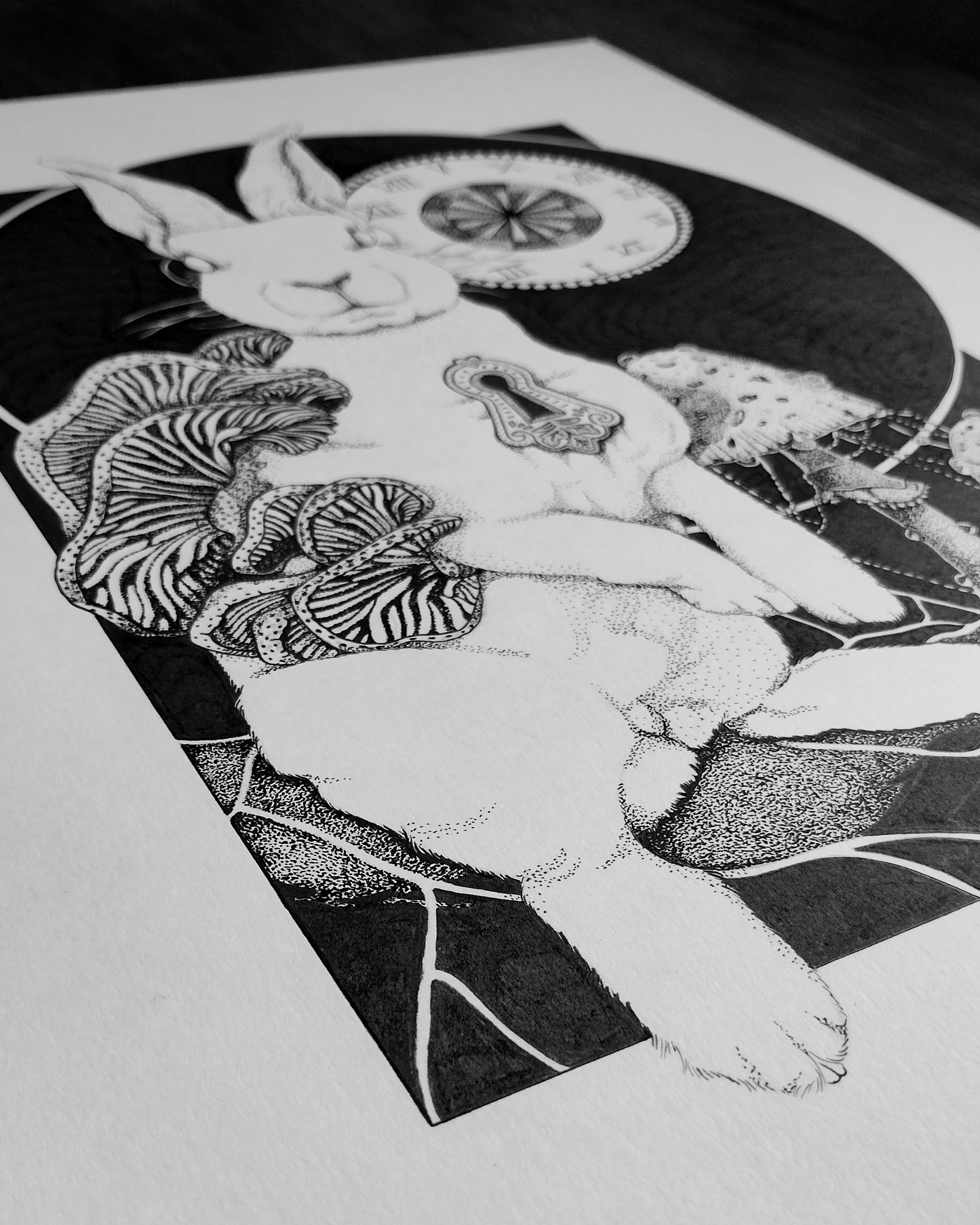 'Down the rabbit hole' Original Pen and Ink Artwork