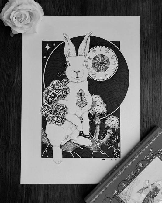 'Down the rabbit hole' Original Pen and Ink Artwork