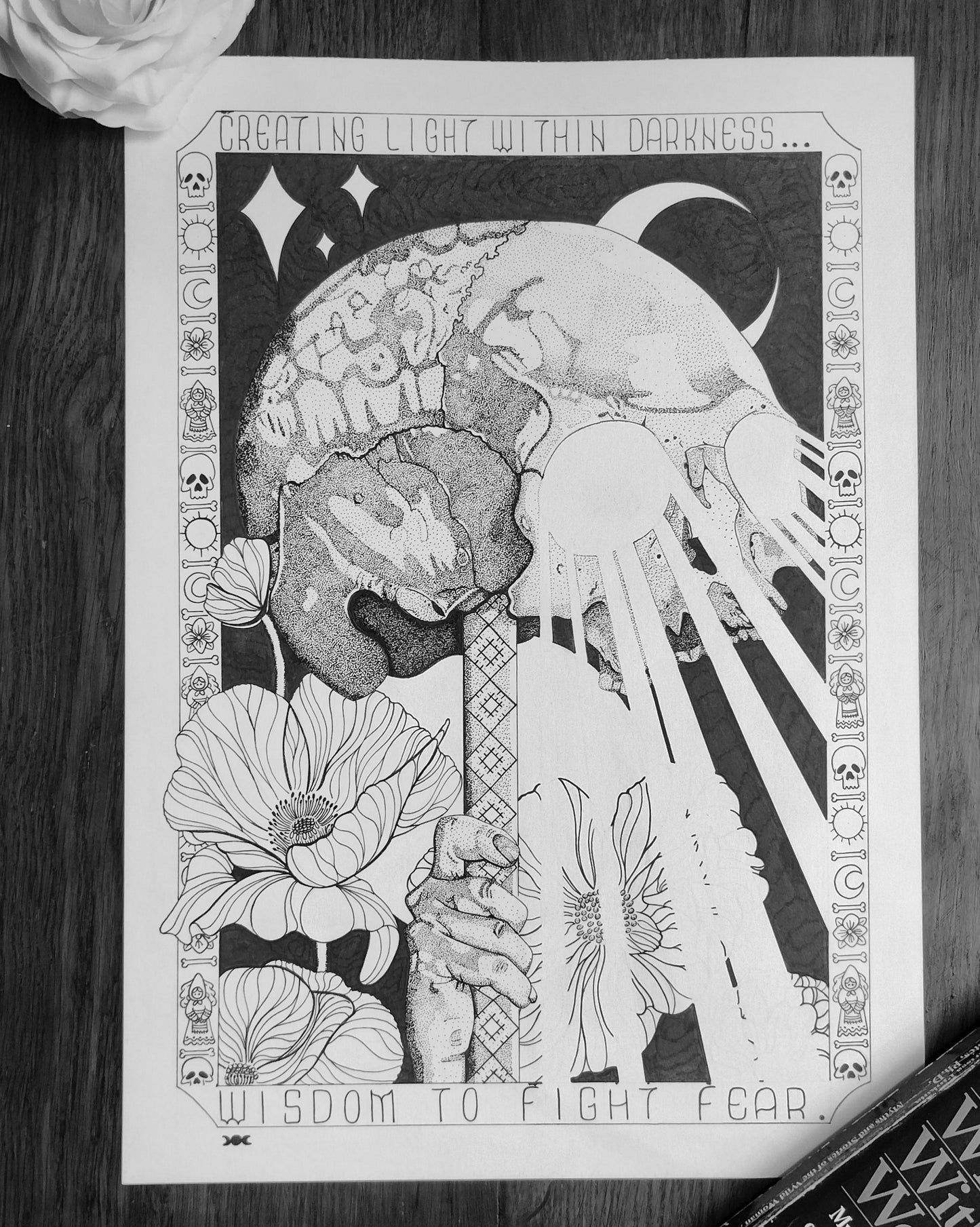 Light Within Darkness, Original Pen and Ink Artwork